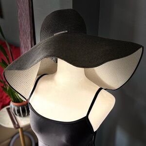 Ralph Lauren Black and White Wide Brim Hat